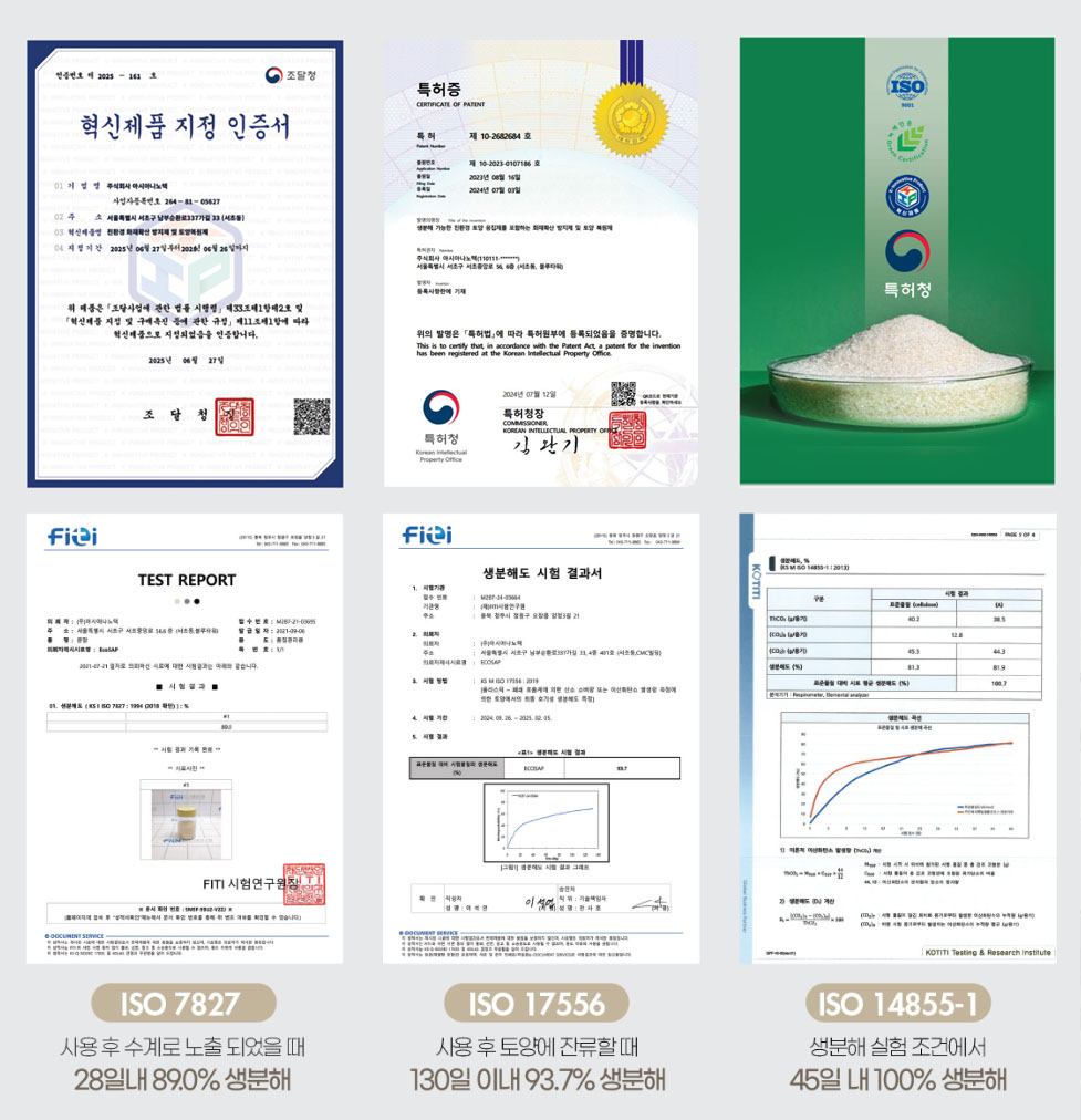 조달청 혁신제품, 특허증, 녹색인증